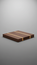 Walnut core cutting board with sculpted edges