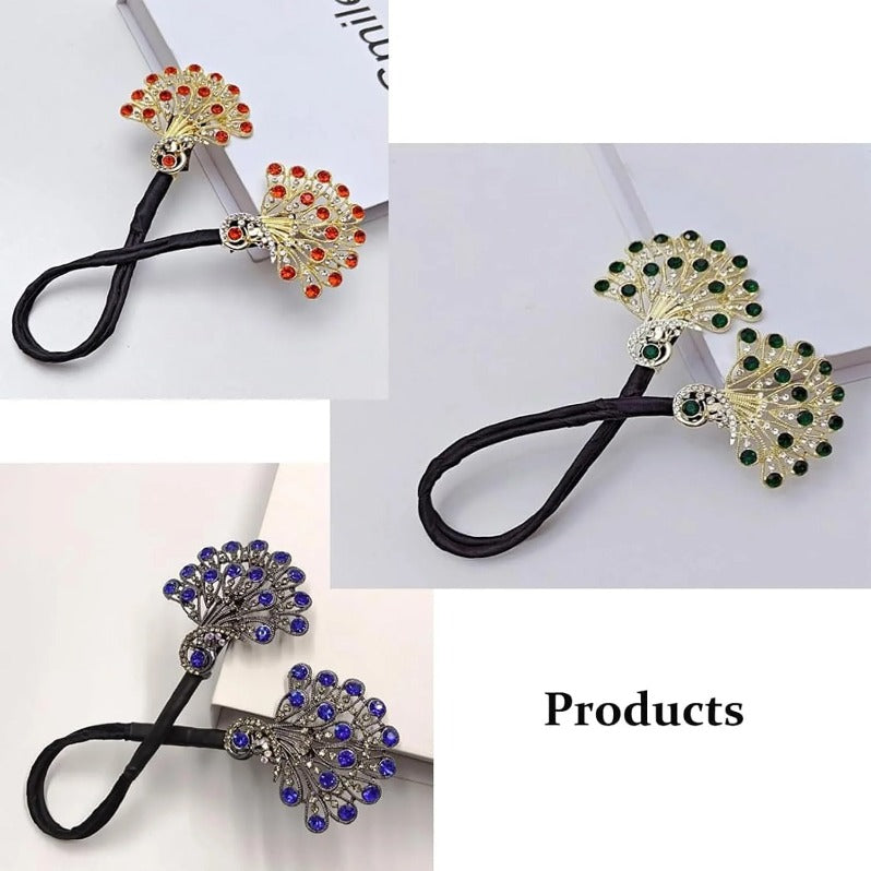 Crystal Leaf Hair Clip｜Vintage-Inspired Rhinestone Ponytail Holder