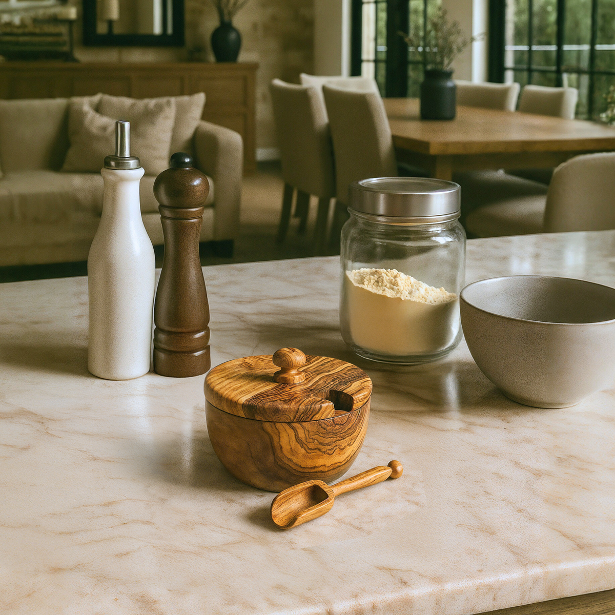Olive Wood Sugar Bowl
