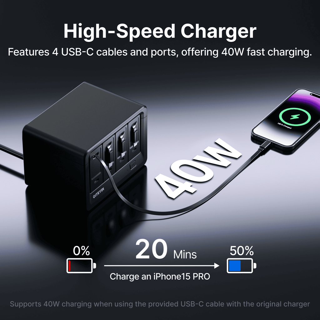 Gitryin Smart Desktop Charging Station 12-in-1 (40W Combo)