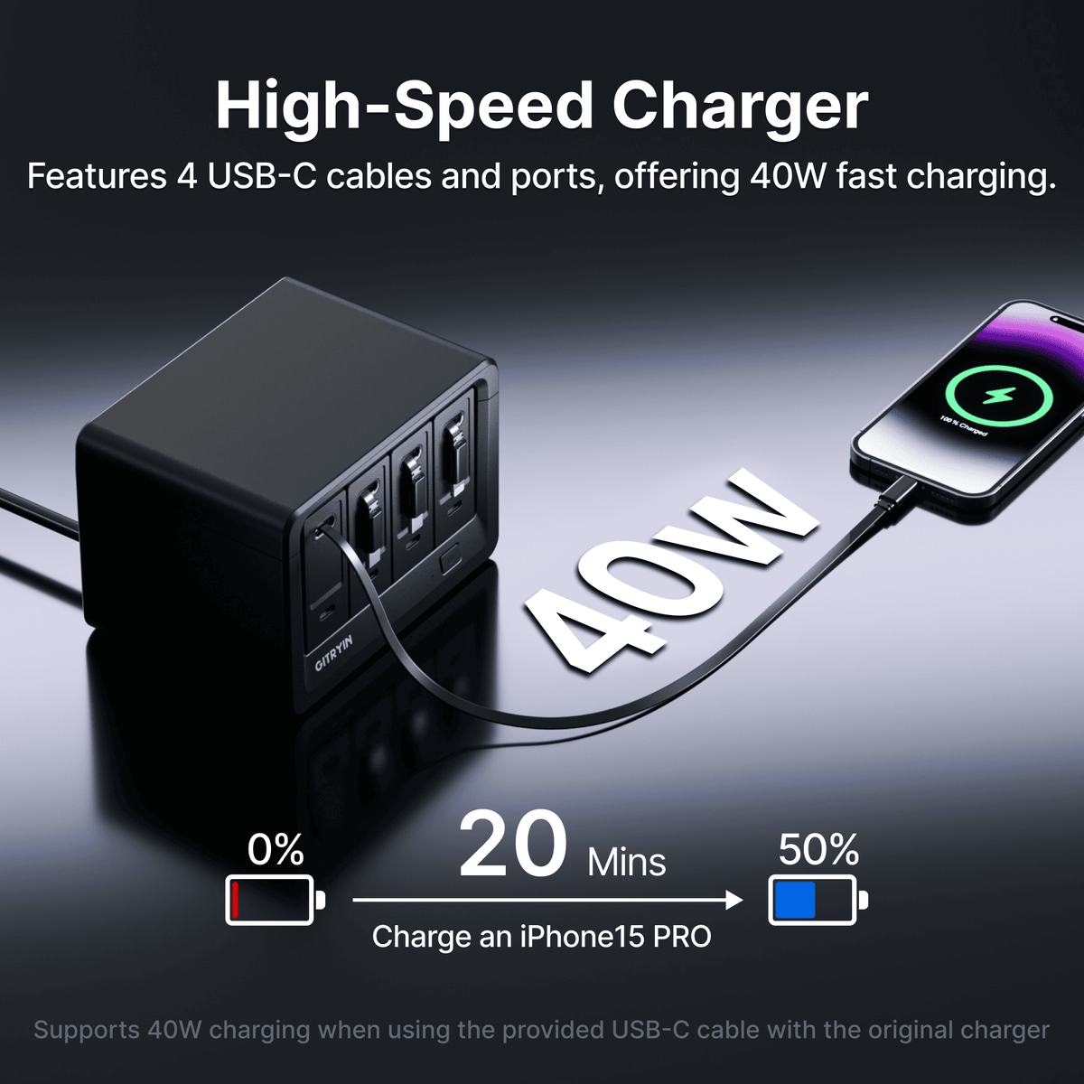 Gitryin Smart Desktop Charging Station 12-in-1 (40W Combo)