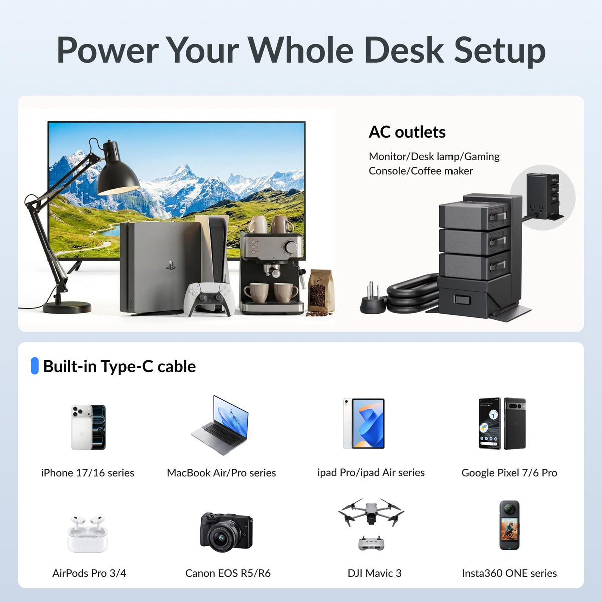 Gitryin ModDock 3 Tower Charging Station (40W Combo)