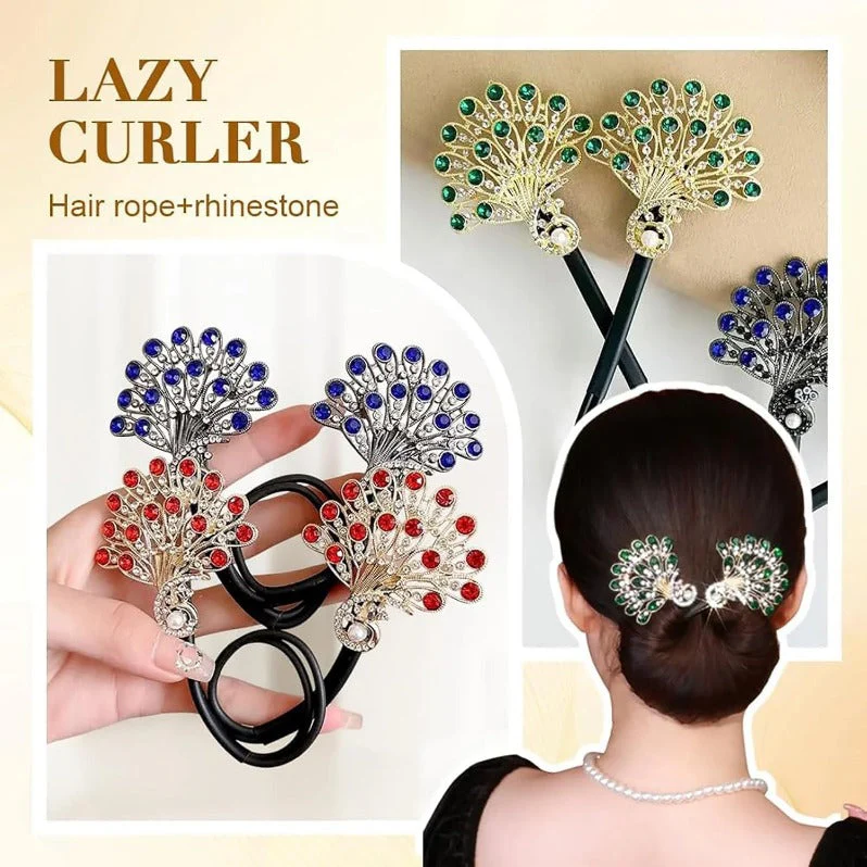 Crystal Leaf Hair Clip｜Vintage-Inspired Rhinestone Ponytail Holder