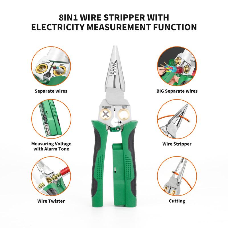 8-in-1 Multifunctional Wire Stripper with Voltage Detection