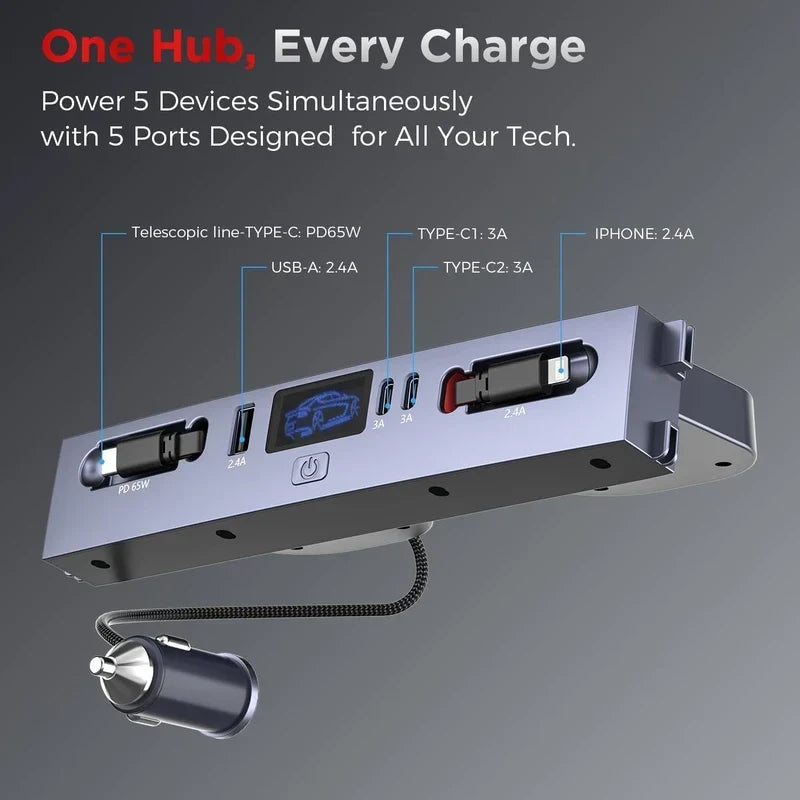 4-in-1 Retractable USB Hub