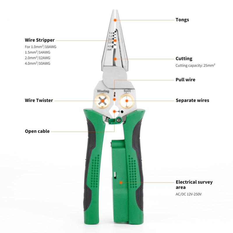 8-in-1 Multifunctional Wire Stripper with Voltage Detection