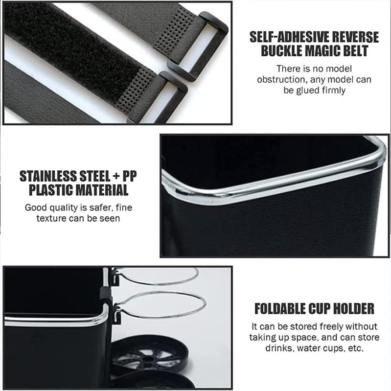Armrest Organizer with Twin Fold-Flat Cup Holders