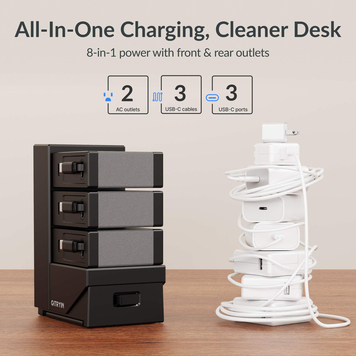 Gitryin ModDock 3 Tower Charging Station (40W Combo)