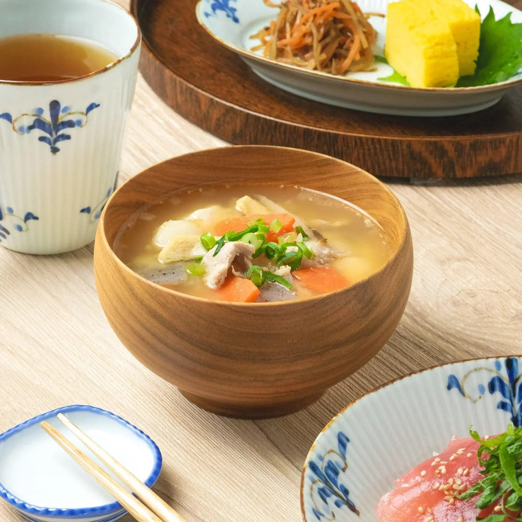 Handcrafted Cherry Wood Large Miso Soup Bowl