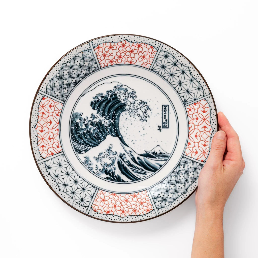 Blue Hokusai Wave Dinner Plate