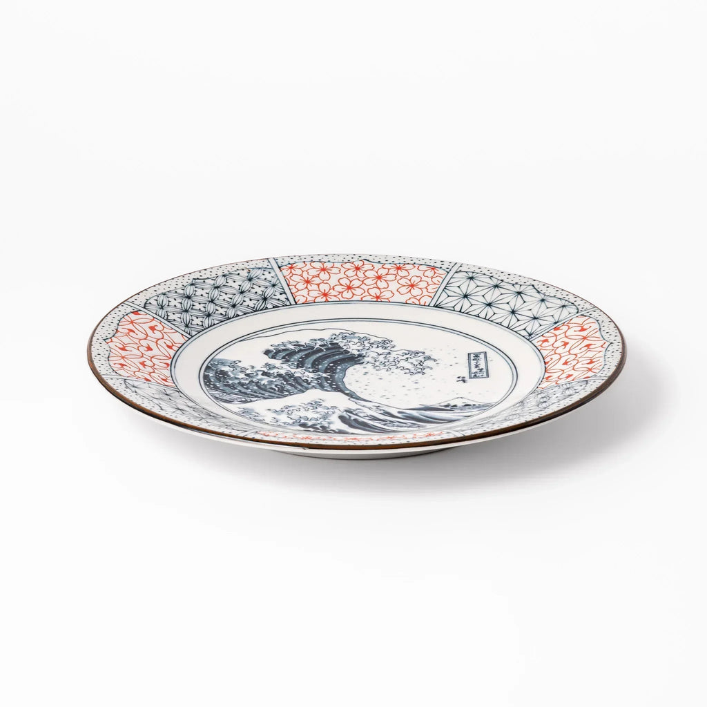 Blue Hokusai Wave Dinner Plate