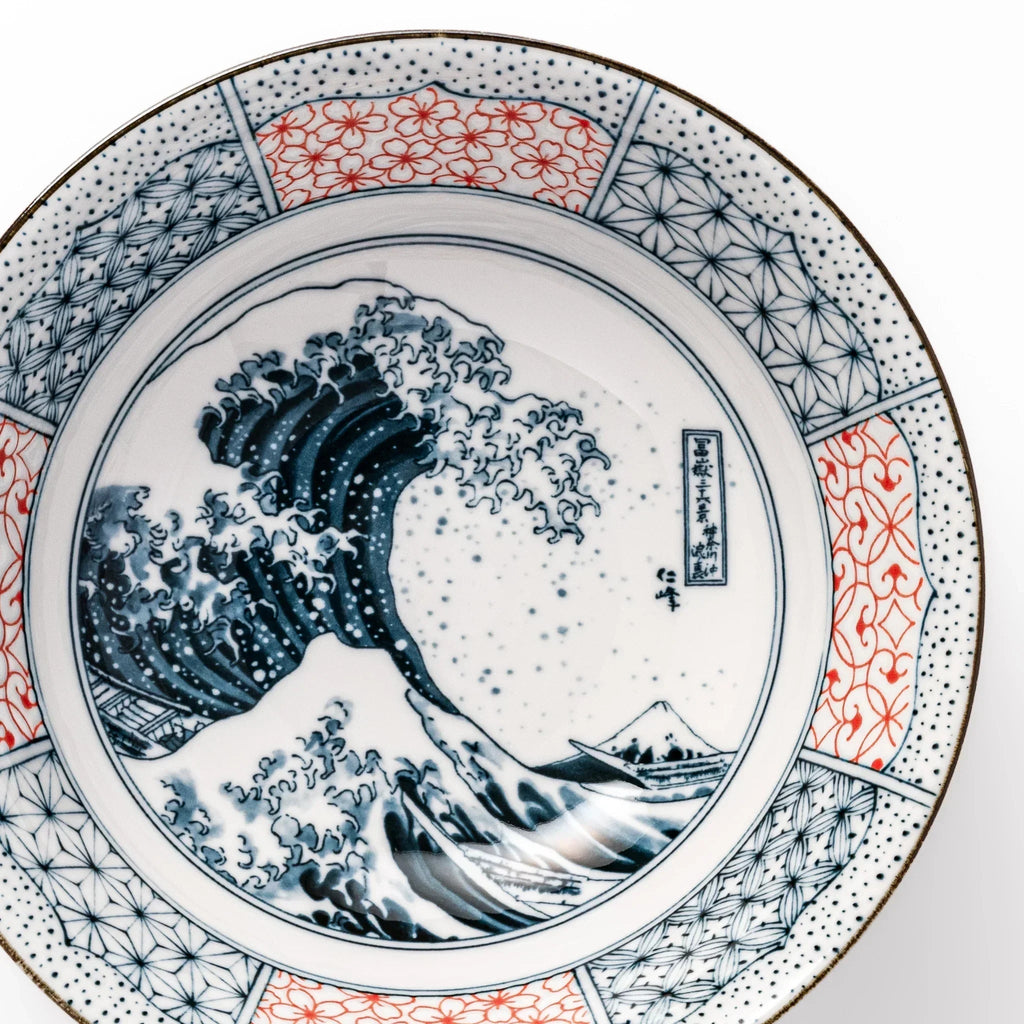 Blue Hokusai Wave Ramen Bowl