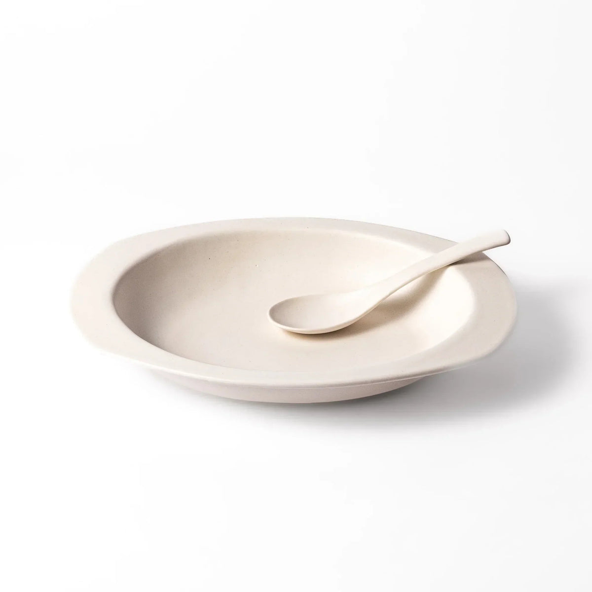 Easy Scoop Oval Ceramic Curry Plate