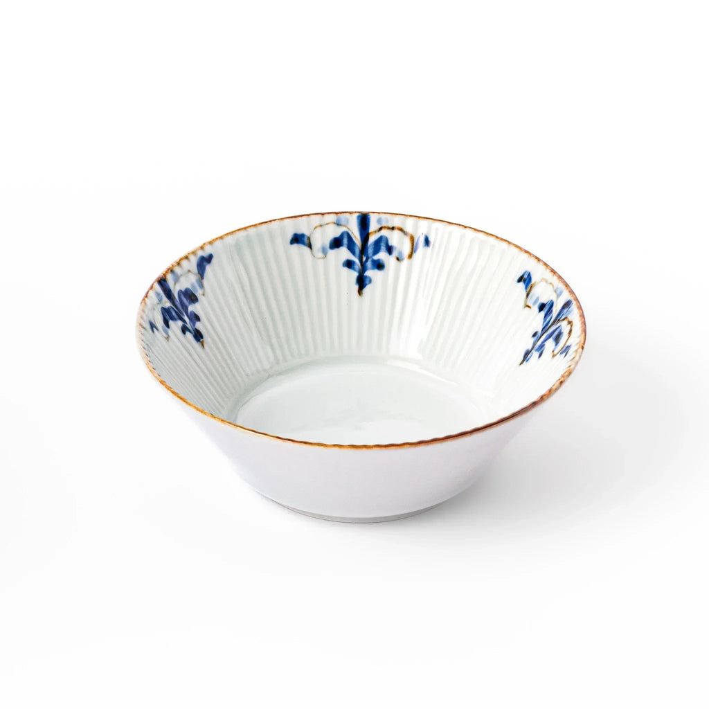 Floral Leaves Ridged Cereal Bowl