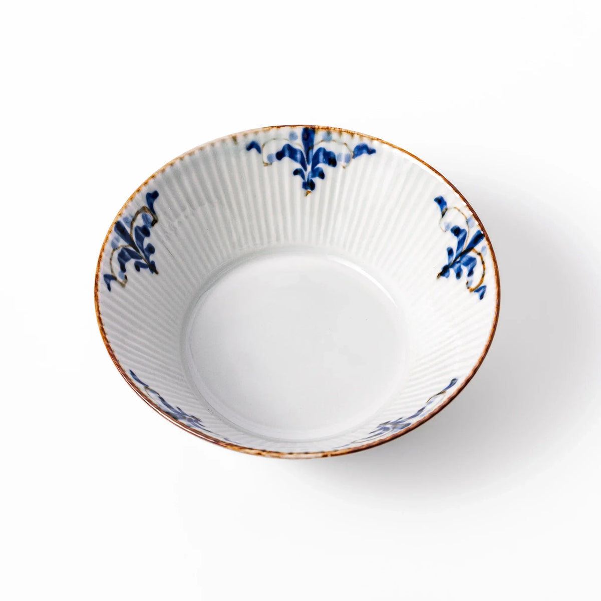 Floral Leaves Ridged Cereal Bowl