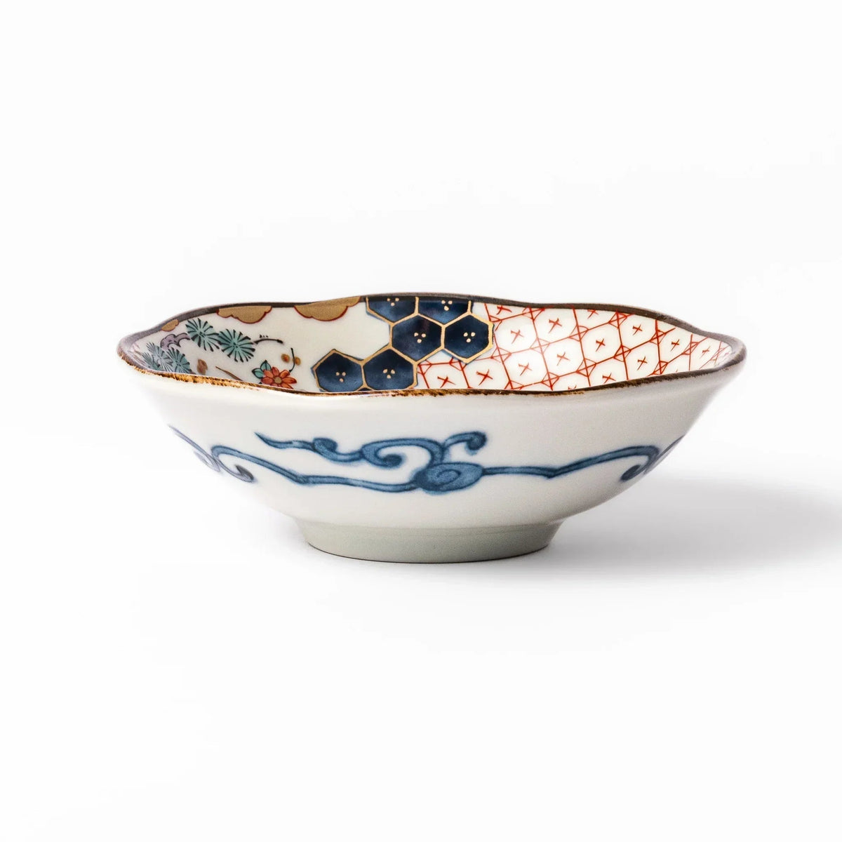 Golden Lattice and Blossom Dessert Bowl