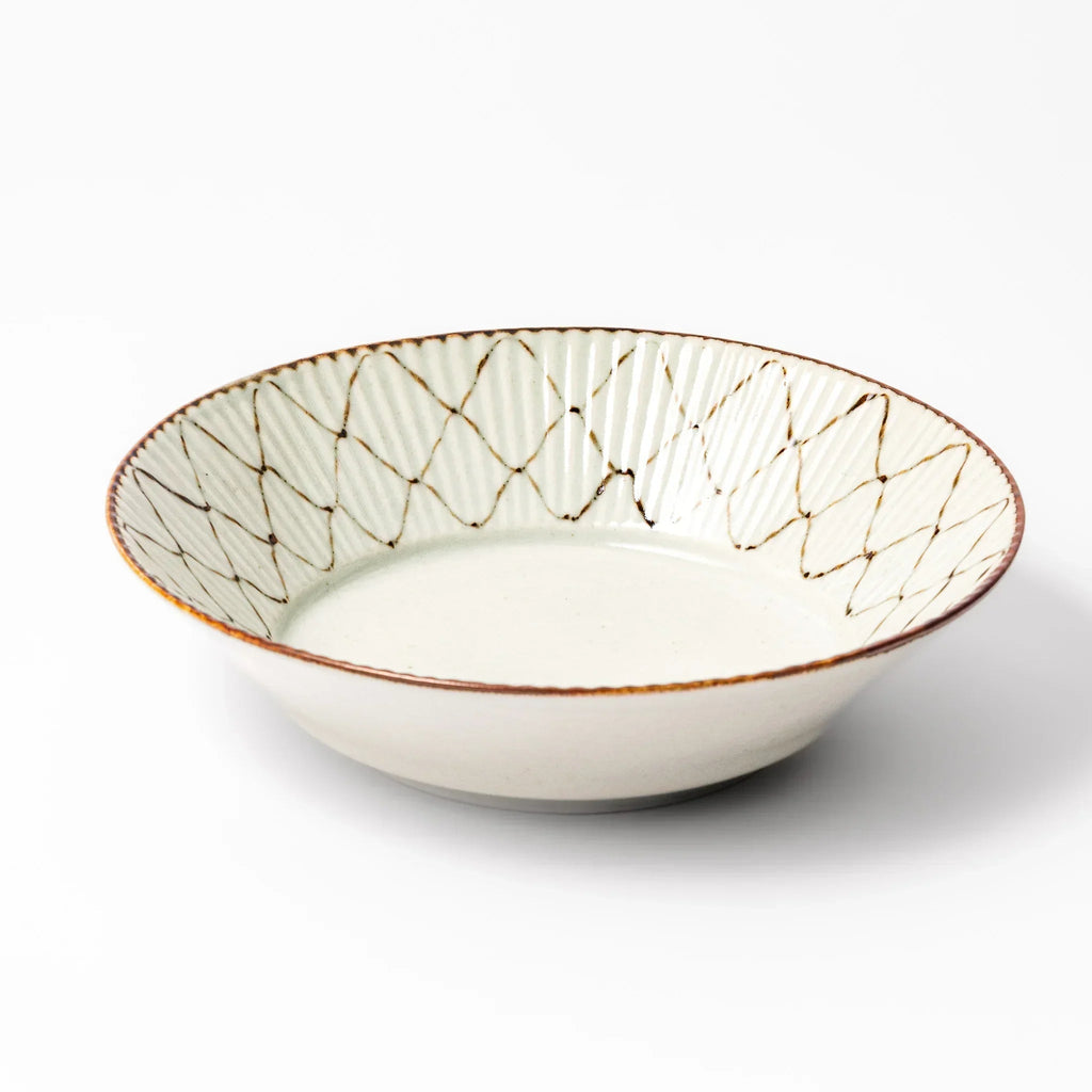 Rustic Diamond Weave Pasta Bowl