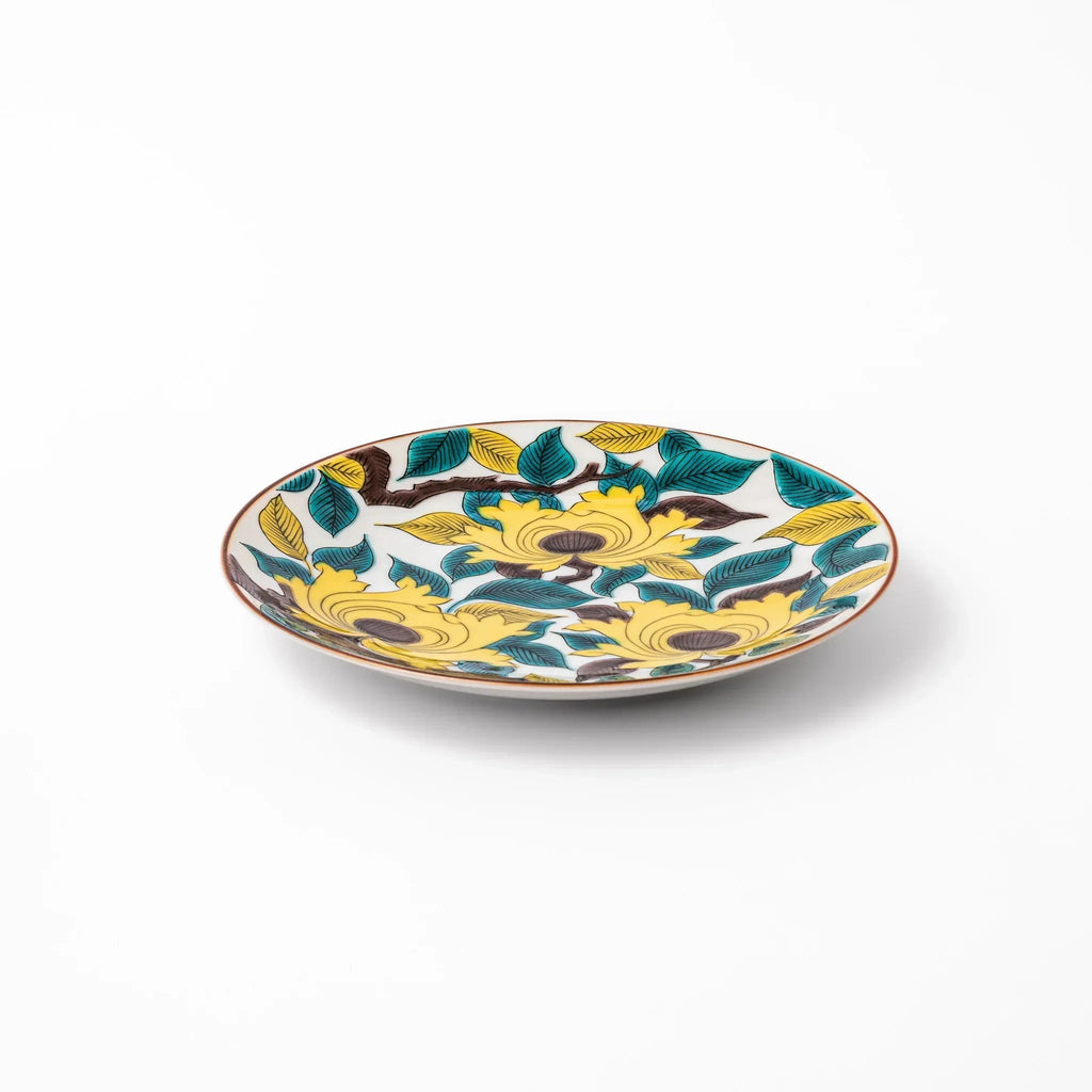 Yellow Peony Bloom Dessert Plate