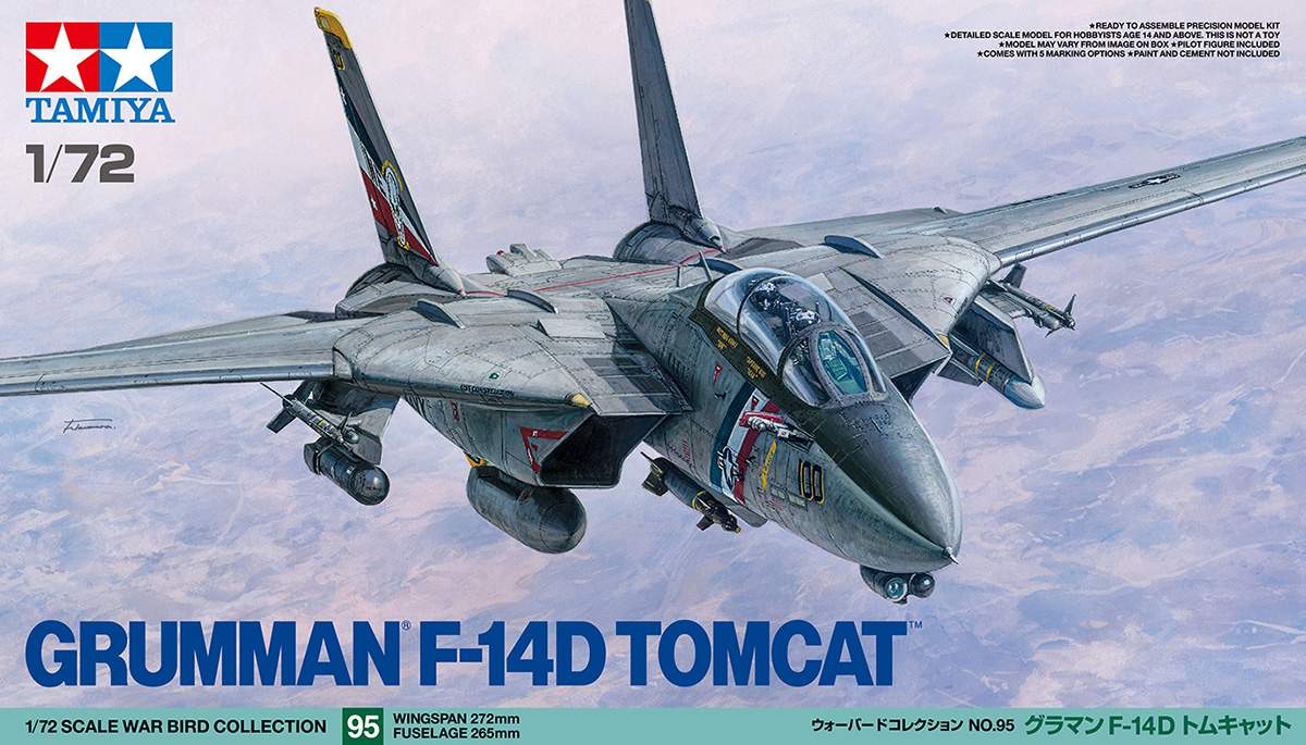 Tamiya Grumman F-14D Tomcat Fighter 1/72 Scale Model Kit