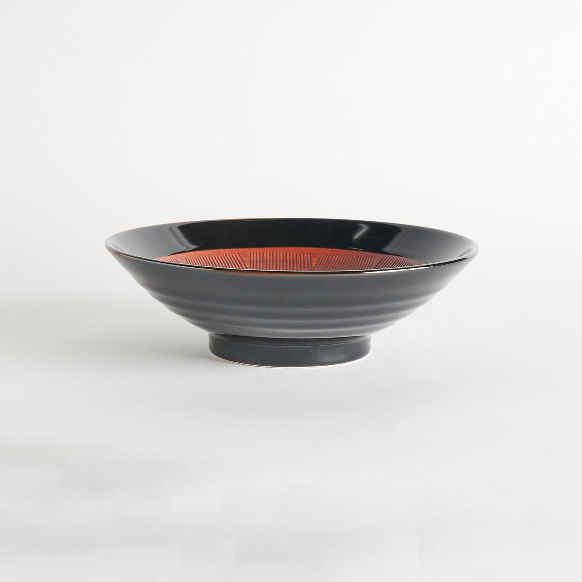 Black Comb Pattern Pasta Bowl