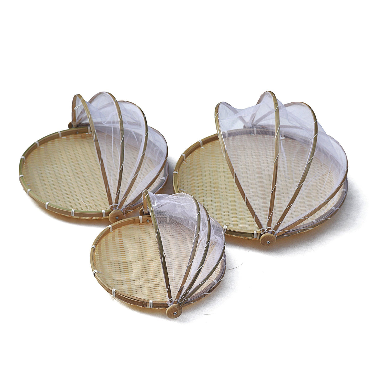 Bamboo Round Storage Basket Set for Home Use - Picnic Essential