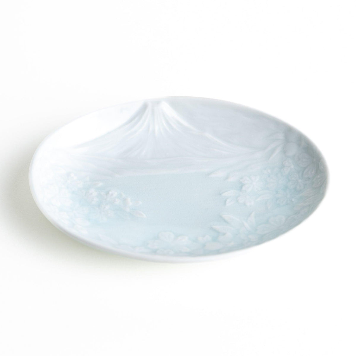 Celadon Mount Fuji Cherry Blossom Dessert Plate