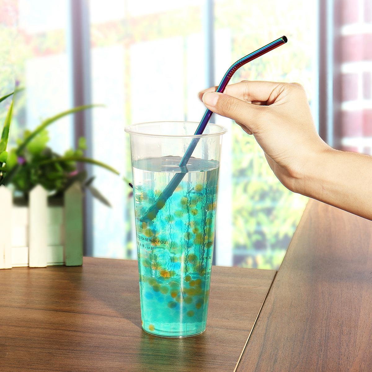 Colorful Reusable Stainless Steel Straws (4 pcs)