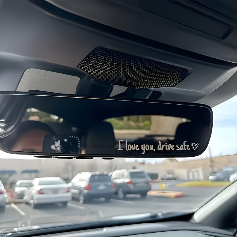 Rearview Mirror Vinyl Decal Reminder