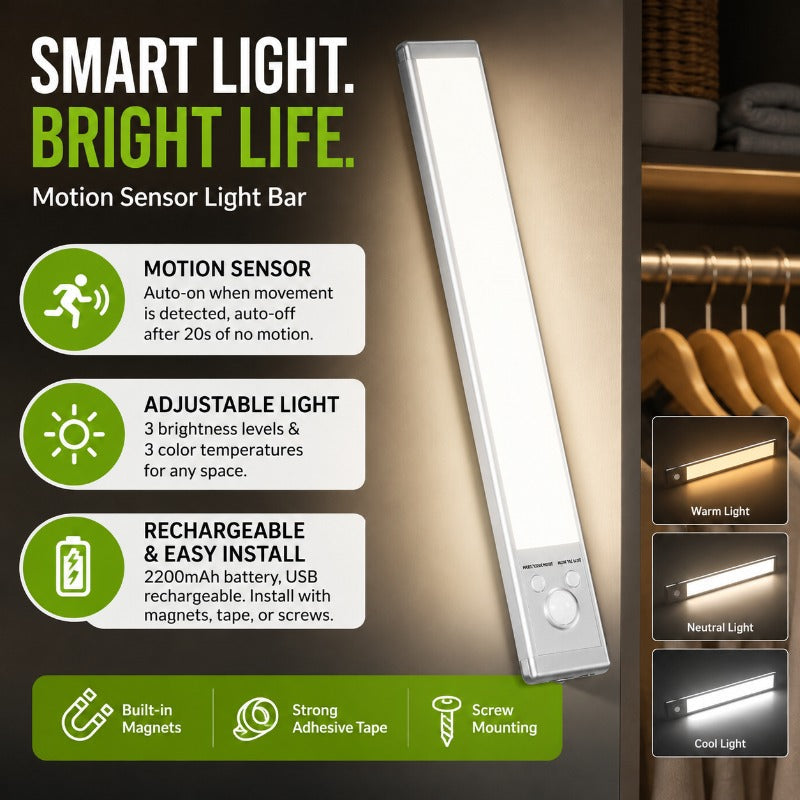 USB Rechargeable LED Motion Sensor Cabinet Light