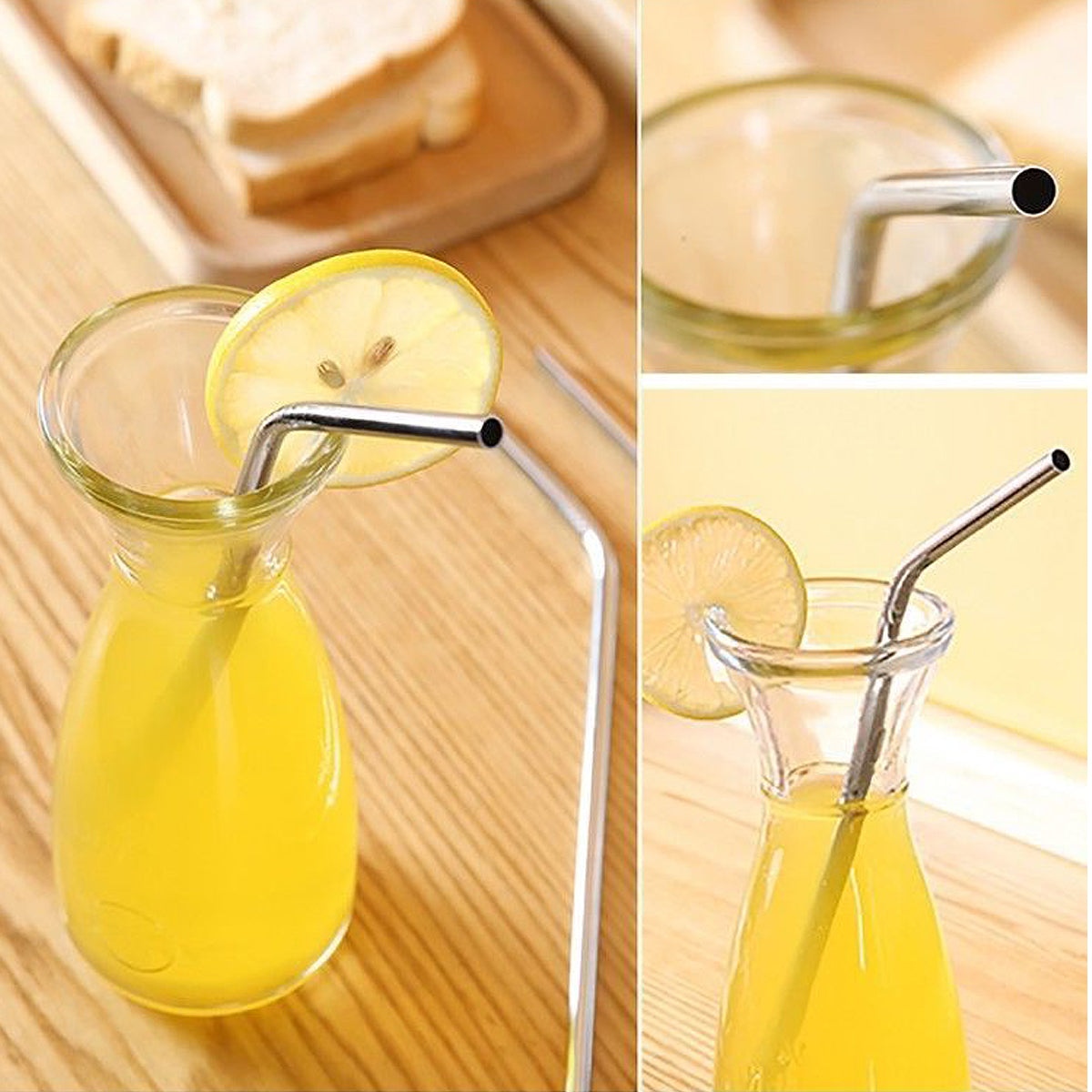 Colorful Reusable Stainless Steel Straws (4 pcs)