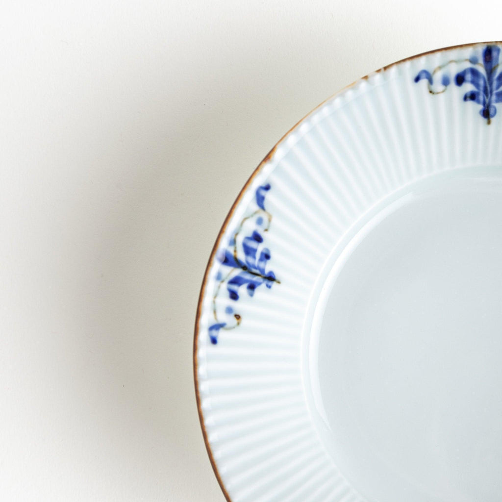 Floral Leaves Ridged Pasta Bowl