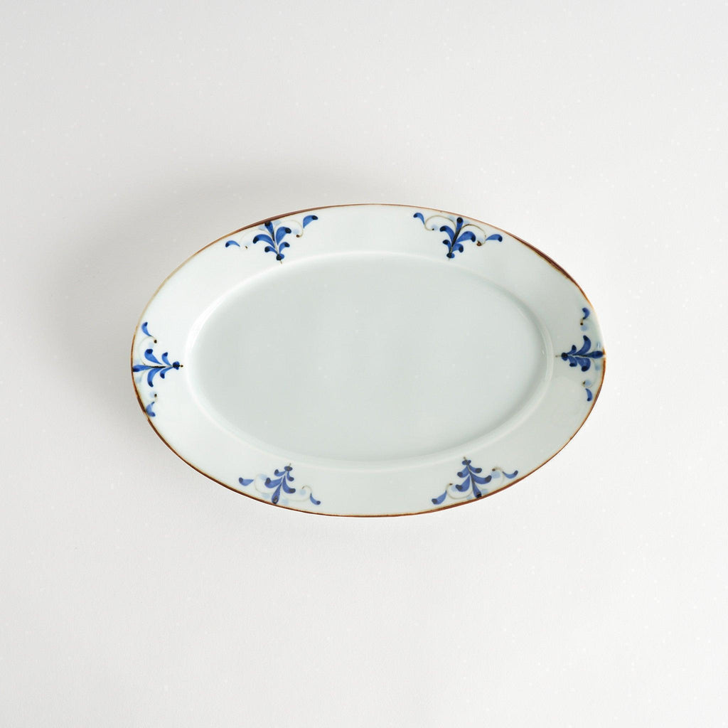Floral Leaves Oval Dinner Plate