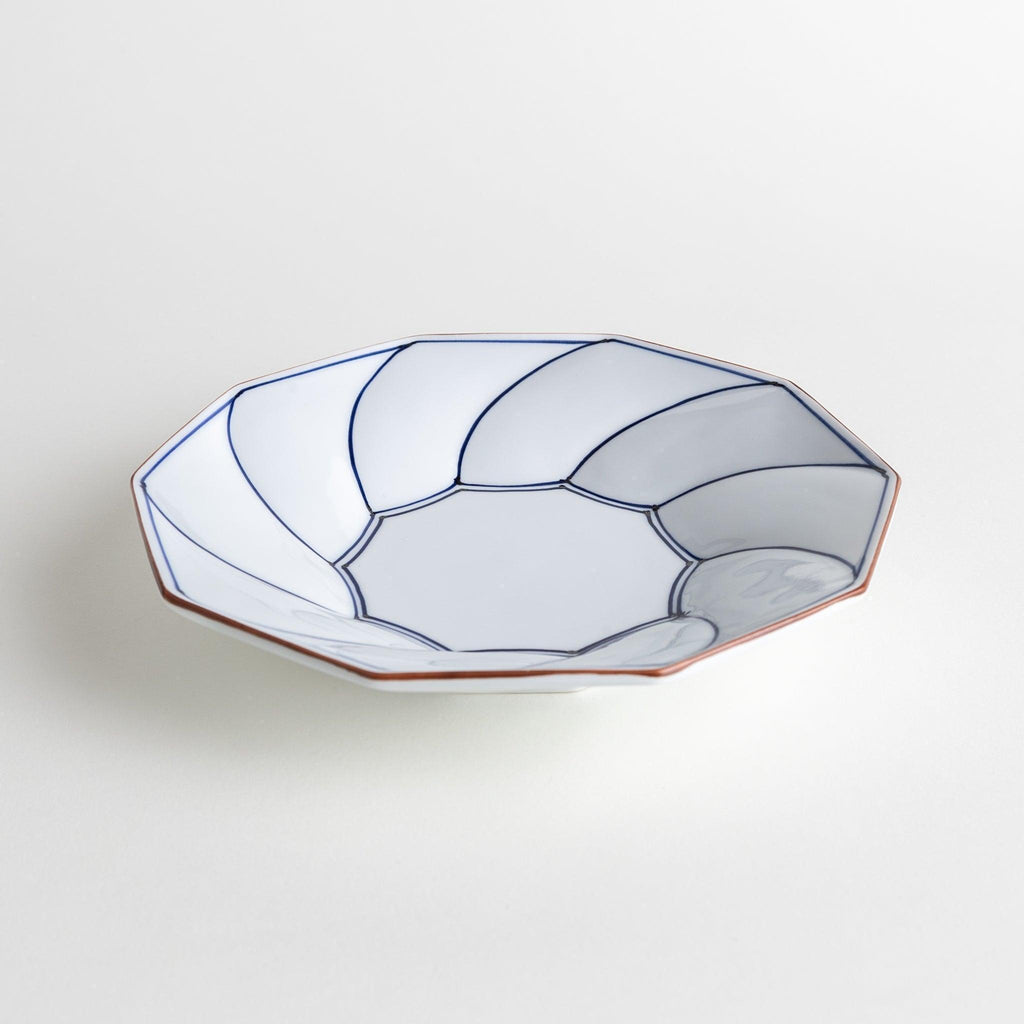Geometric Blossom Rimmed Luncheon Plate