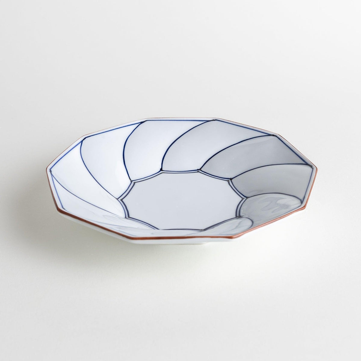 Geometric Blossom Rimmed Luncheon Plate