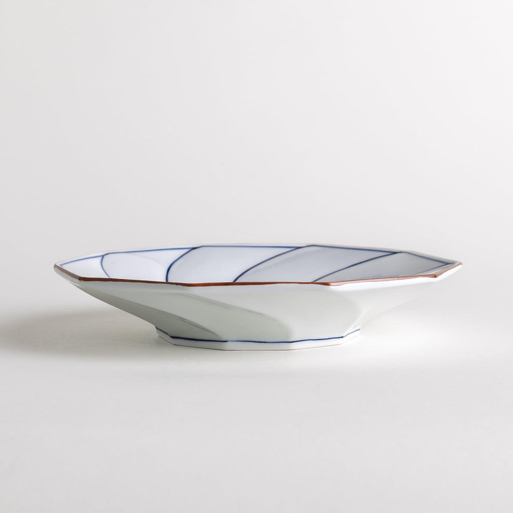 Geometric Blossom Rimmed Luncheon Plate