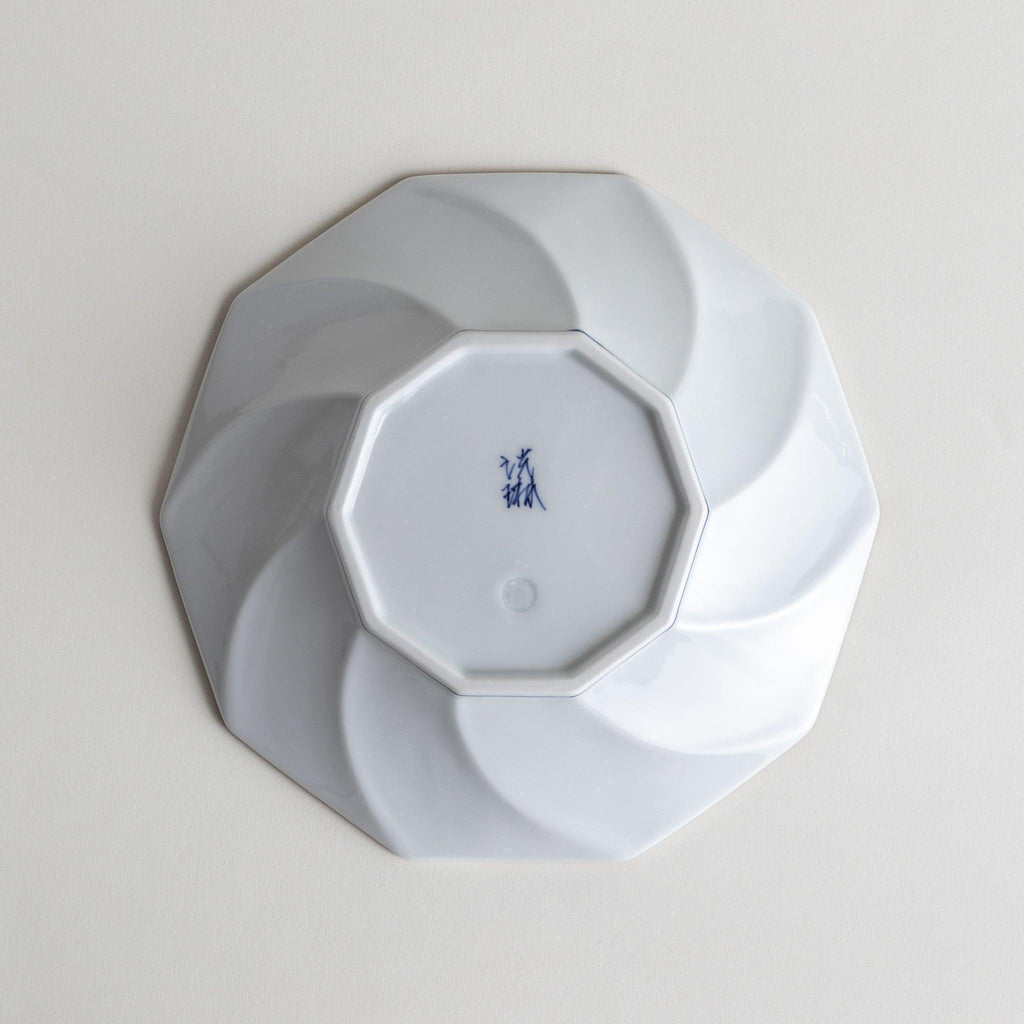 Geometric Blossom Rimmed Luncheon Plate