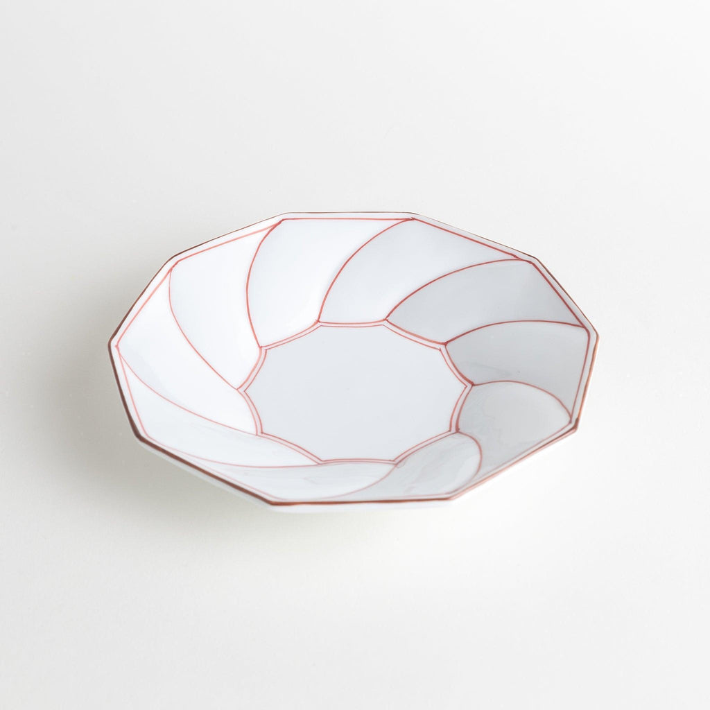 Geometric Blossom Rimmed Luncheon Plate