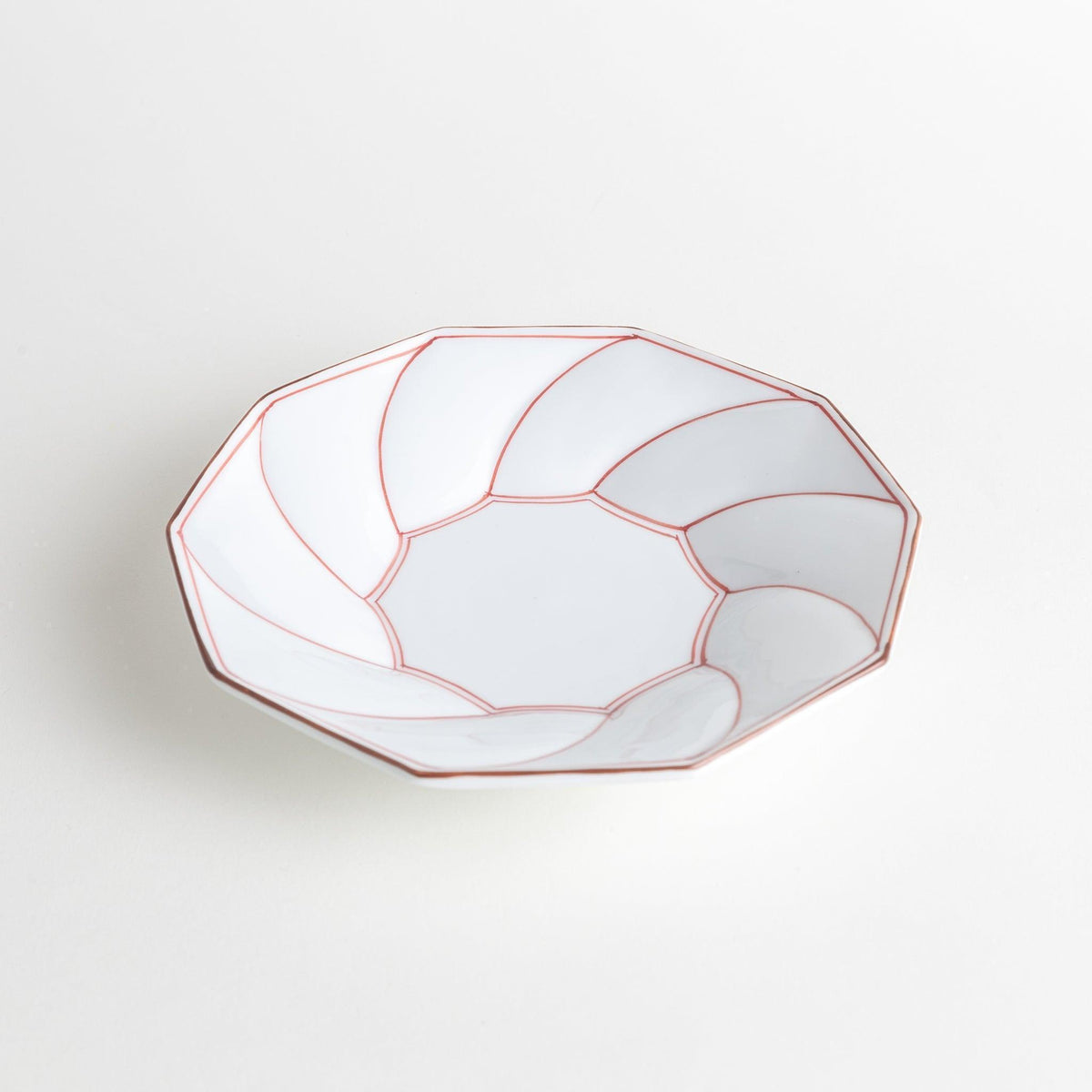 Geometric Blossom Rimmed Luncheon Plate