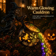 🔥HOT SALE🔥🎃 Halloween Witch Cauldron Garden Light – Magical Outdoor Yard Decor 🧙‍♀️