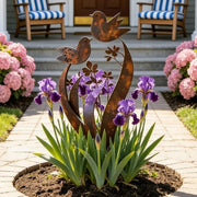⏳Time-Limited Special⏰Rustic Bird & Flower Metal Garden Stake