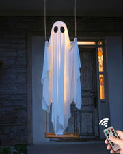 🎁HOT DEAL – Up to 49% OFF🔥Halloween Decorations OutdoorHanging Swing Ghost Halloween Decor with String Lights, Spooky Cute Ghosts Decorations for Front Porch Yard Tree