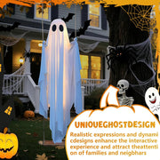 🎁HOT DEAL – Up to 49% OFF🔥Halloween Decorations OutdoorHanging Swing Ghost Halloween Decor with String Lights, Spooky Cute Ghosts Decorations for Front Porch Yard Tree