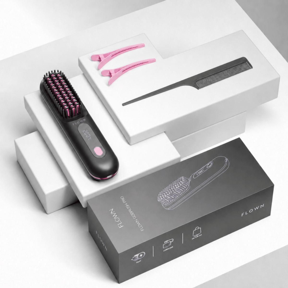 [NEW] FLOWN Portable Straightener Brush - GoBrush PRO