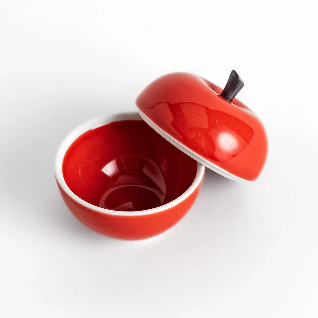 Red Apple Lidded Condiment Bowl