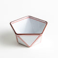 Red Lined Pentagonal Condiment Bowl
