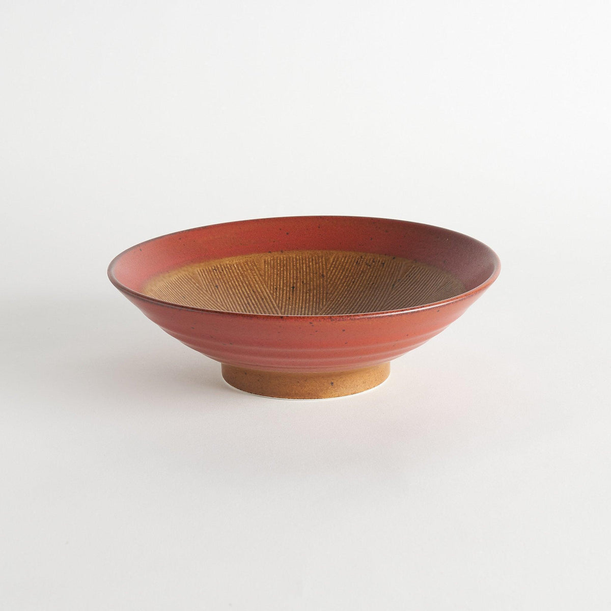 Rustic Red Comb Pattern Pasta Bowl