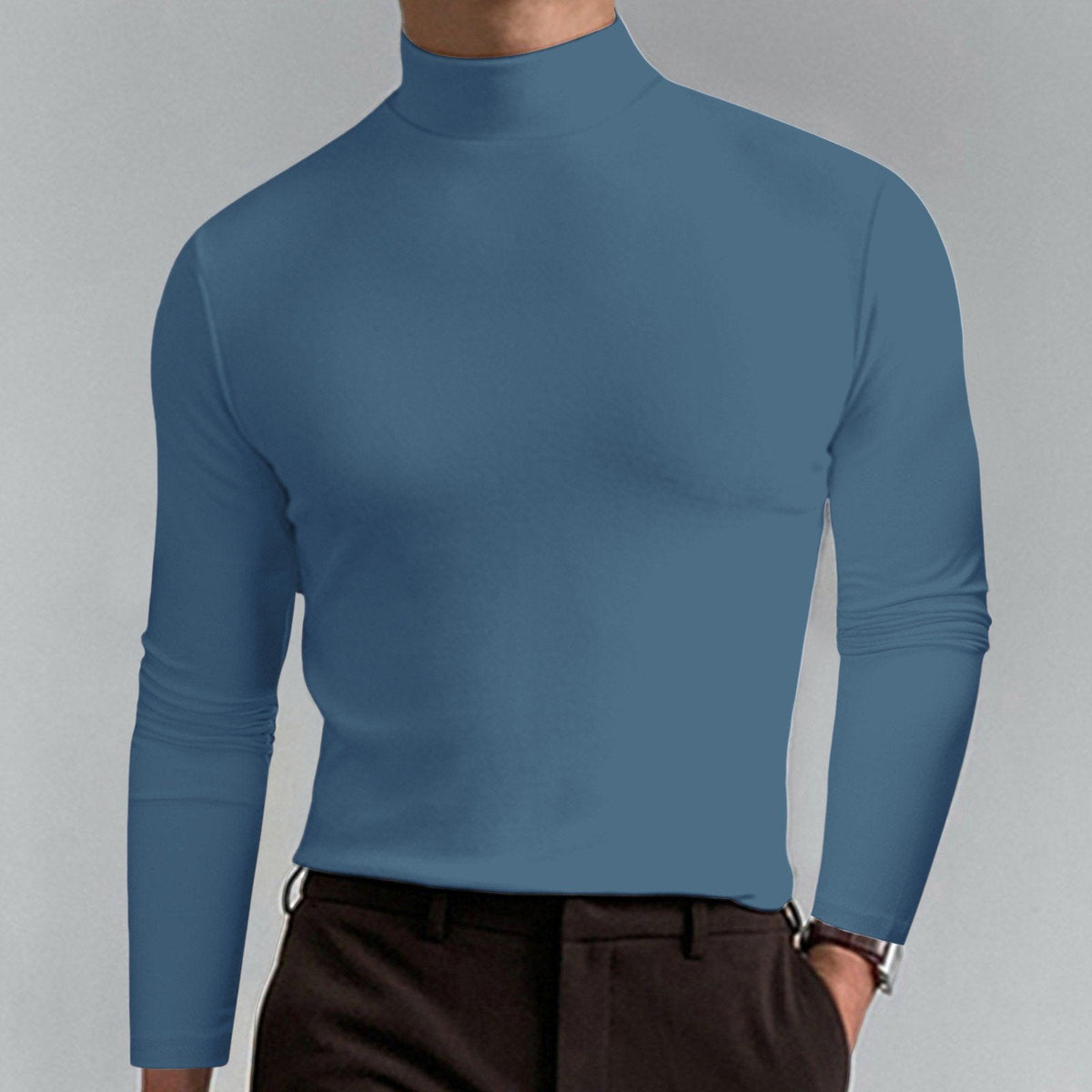 🔥HOT SALE 60% OFF🔥Mens High Neck Slim Fit Long Sleeve T-shirt