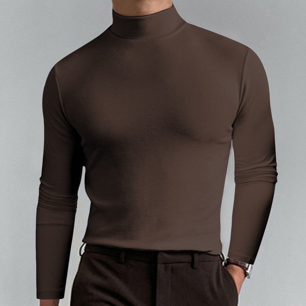 🔥HOT SALE 60% OFF🔥Mens High Neck Slim Fit Long Sleeve T-shirt