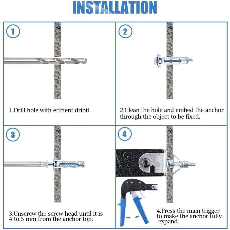 Anchor Gun Metal Setting Tool For Hollow Wall Anchor Plasterboard Fixing